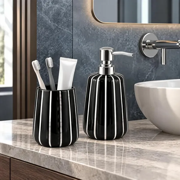 Multicolor_Ceramic_Glossy_Glazed_Finish_Soap_Dispenser_With_Pump_&_Toothbrush_Holder_For_Bathroom