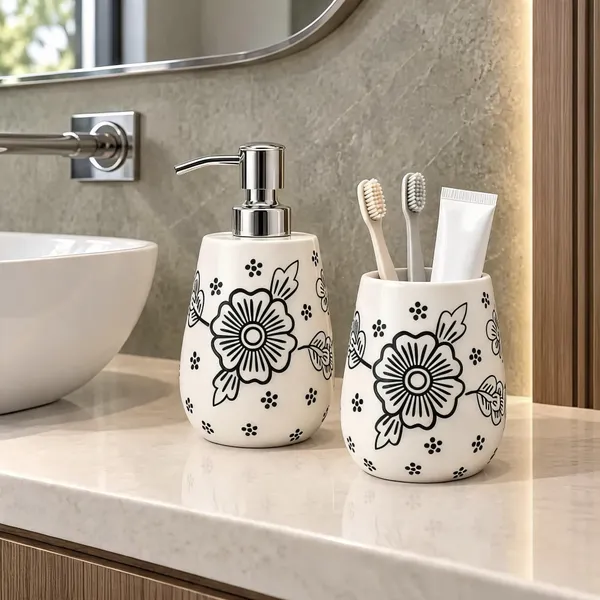 Multicolor_Ceramic_Glossy_Glazed_Finish_Soap_Dispenser_With_Pump_&_Toothbrush_Holder_For_Bathroom