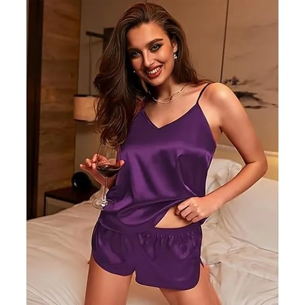 Purple_Satin_Camisole_Shorts_Sleepwear_Set_for_Women