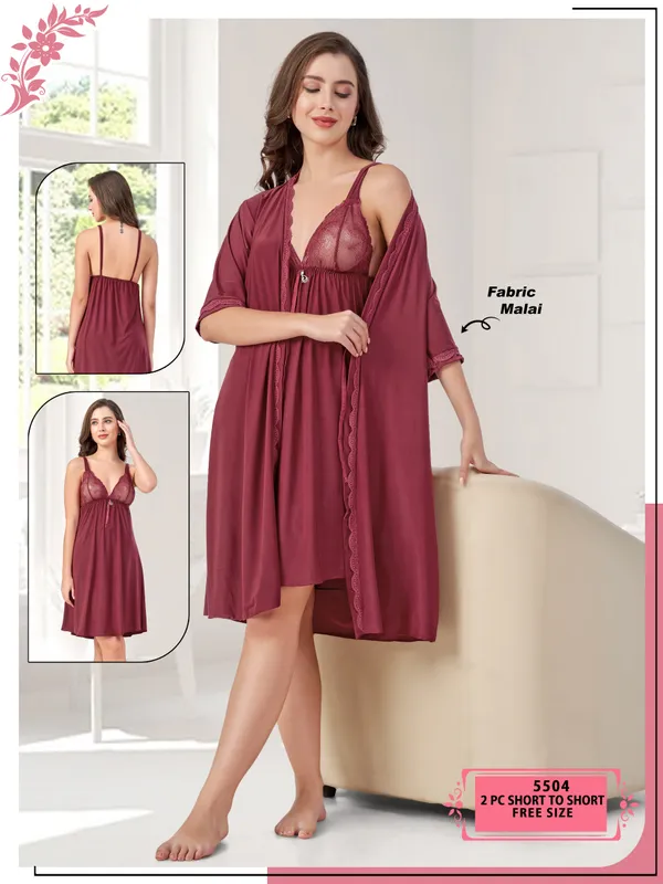 Maroon_Malai_Short_Two-Piece_Nightwear_Set_for_Women