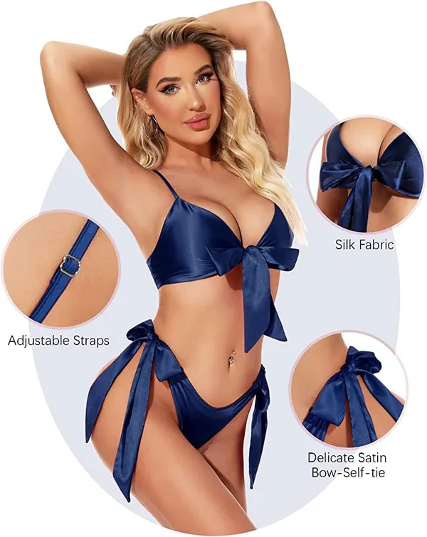 Navy_Satin_Tie-Side_Bikini_Set_For_Women