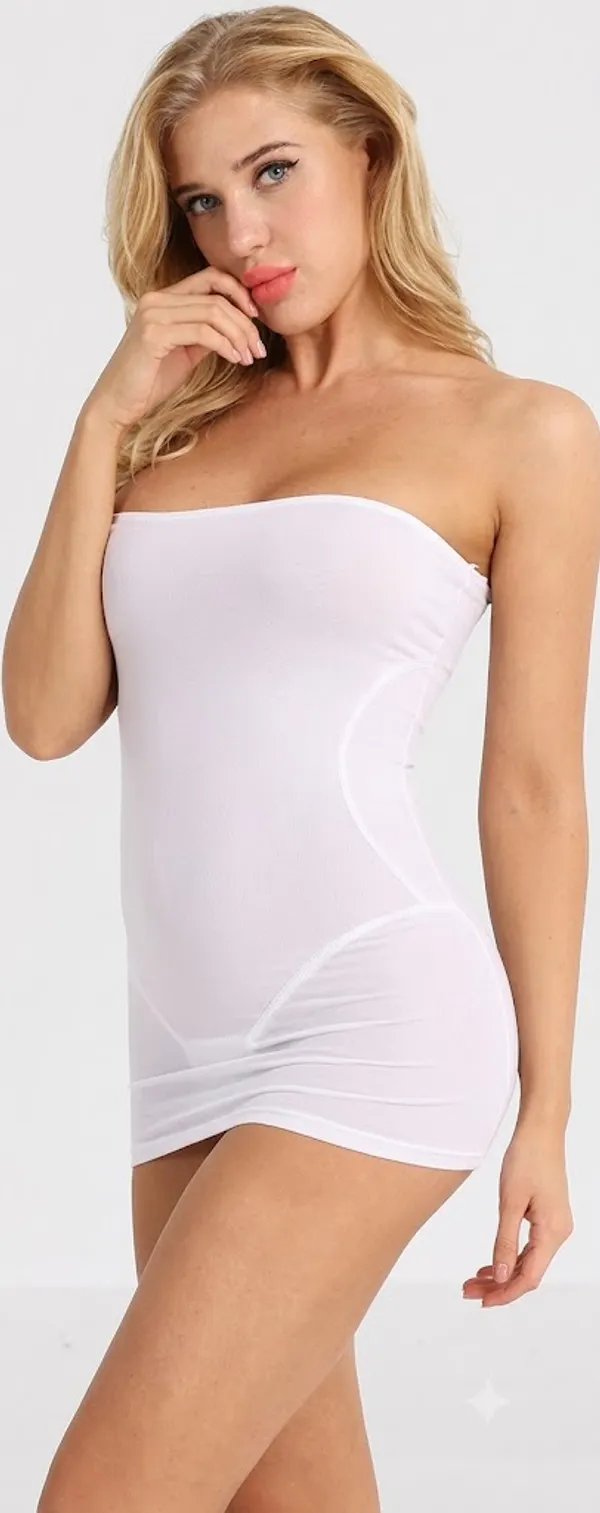 White_Strapless_Bodycon_Mini_Dress_For_Women