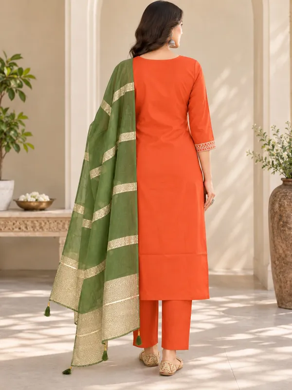 Orange_Embroidered_Kurta_Set_for_Women