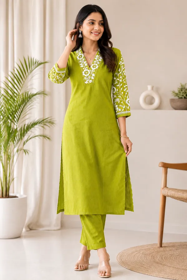 Green_Printed_Straight_Kurta_Pant_Set_for_Women