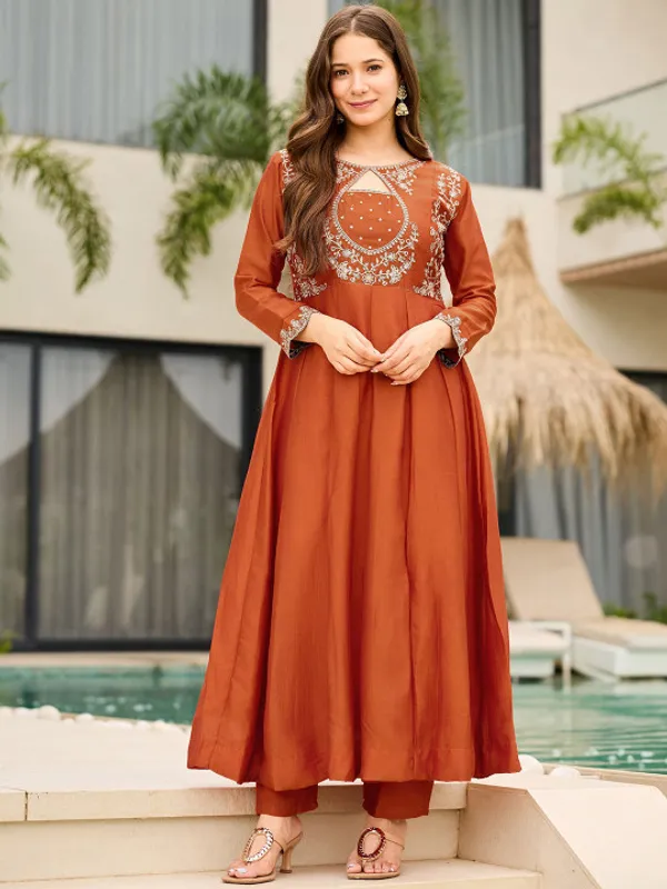 Rust_Embroidered_Anarkali_Suit_Set_for_Women