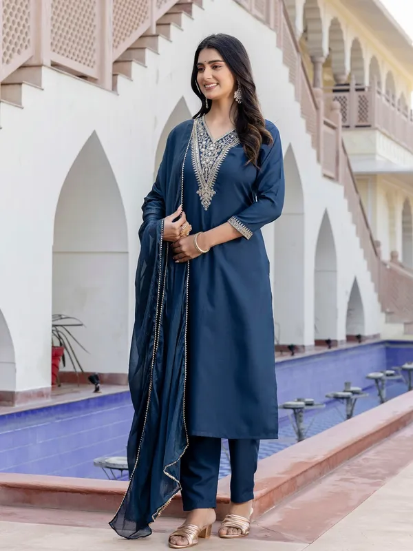 Blue_Embroidered_Straight_Kurta_Pant_Dupatta_Set_for_Women