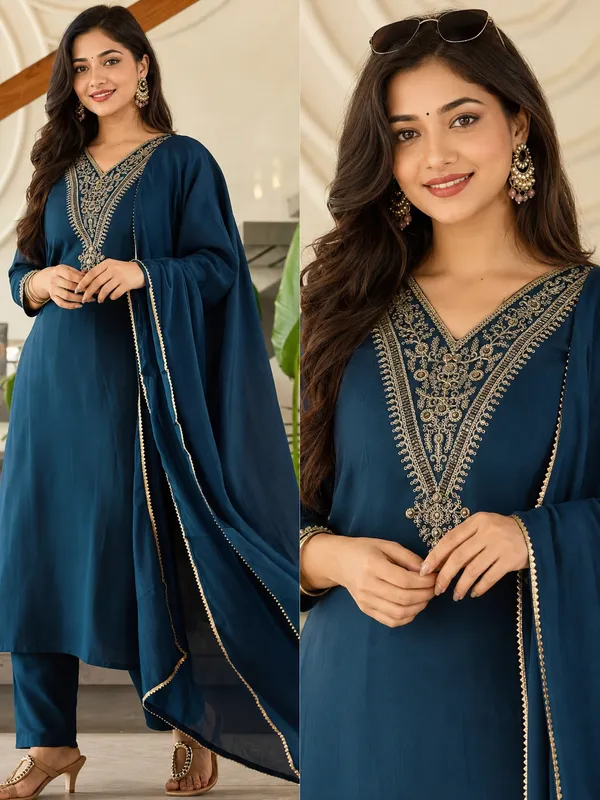 Blue_Embroidered_Straight_Kurta_Pant_Dupatta_Set_for_Women