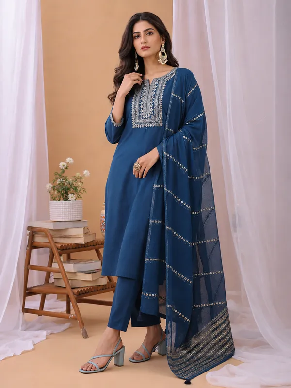 Blue_Embroidered_Straight_Kurta_Set_for_Women