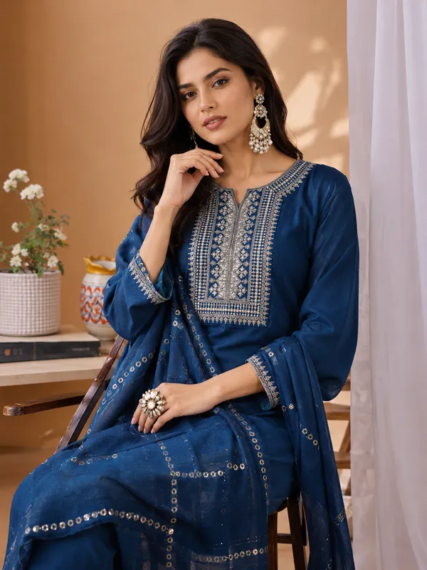 Blue_Embroidered_Straight_Kurta_Set_for_Women