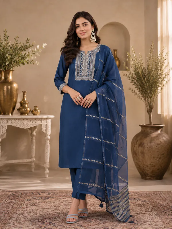 Blue_Embroidered_Straight_Kurta_Set_for_Women