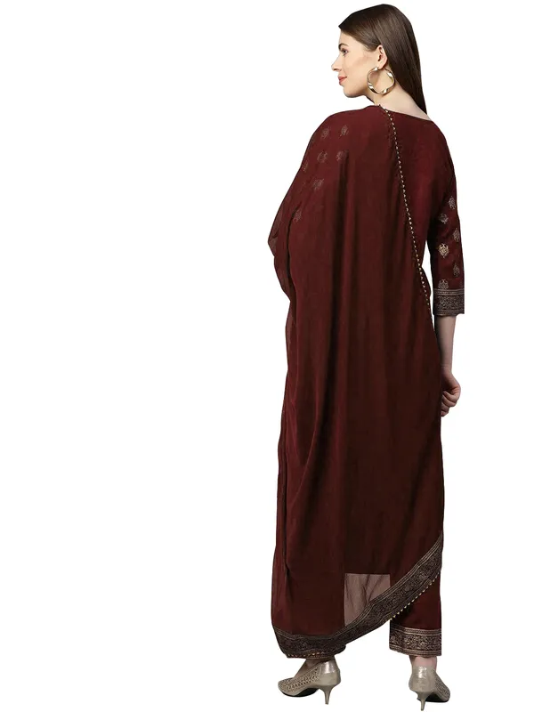 Maroon_Printed_Ethnic_Kurta_Set_for_Women