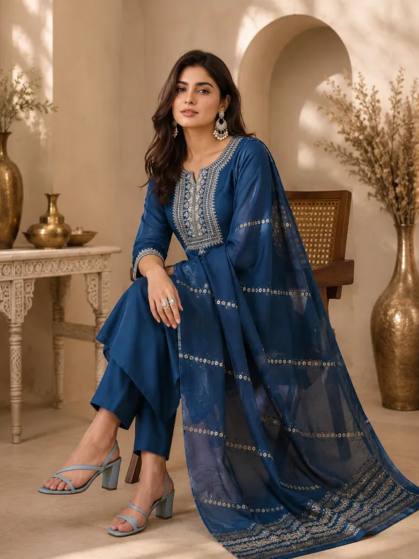 Blue_Embroidered_Straight_Kurta_Set_for_Women