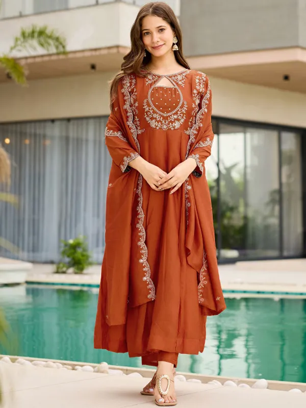 Rust_Embroidered_Anarkali_Suit_Set_for_Women