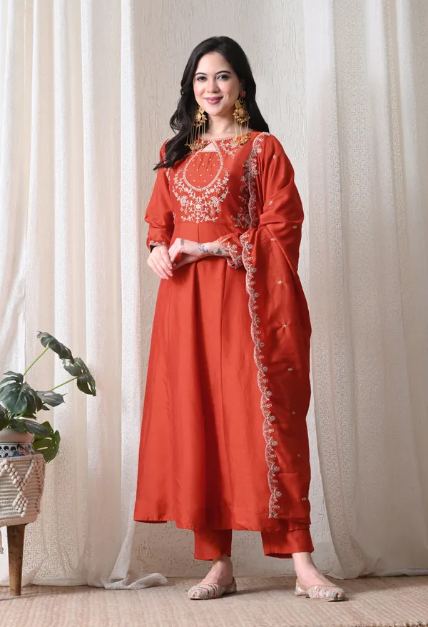 Red_Embroidered_Anarkali_Kurta_Set_For_Women