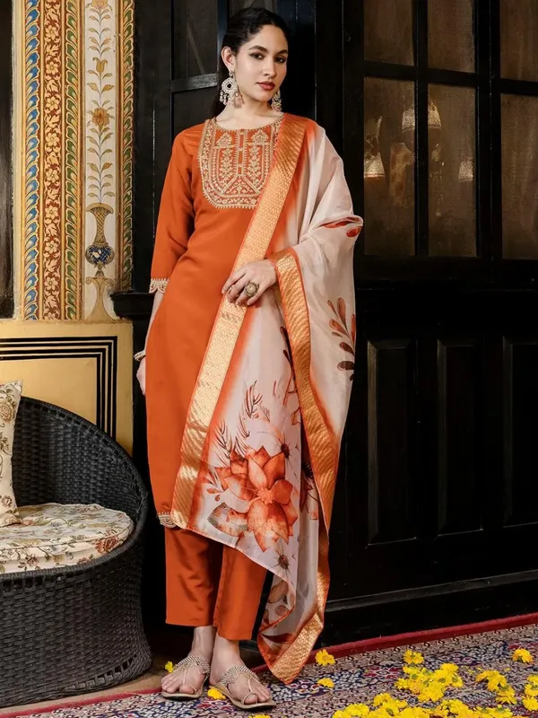 Orange_Embroidered_Straight_Kurta_Set_for_Women