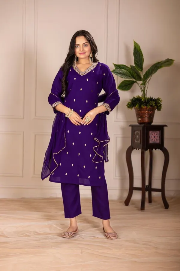 Purple_Embroidered_Straight_Kurta_Set_For_Women