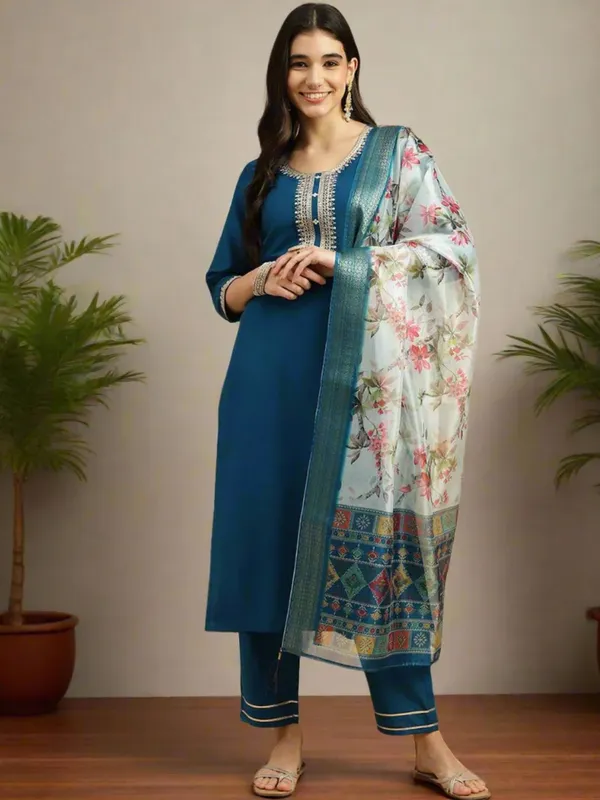 Blue_Straight_Kurta_Set_for_Women