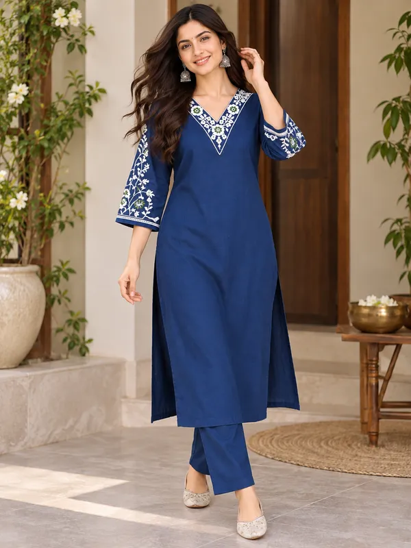 Blue_Straight_Kurta_Set_for_Women