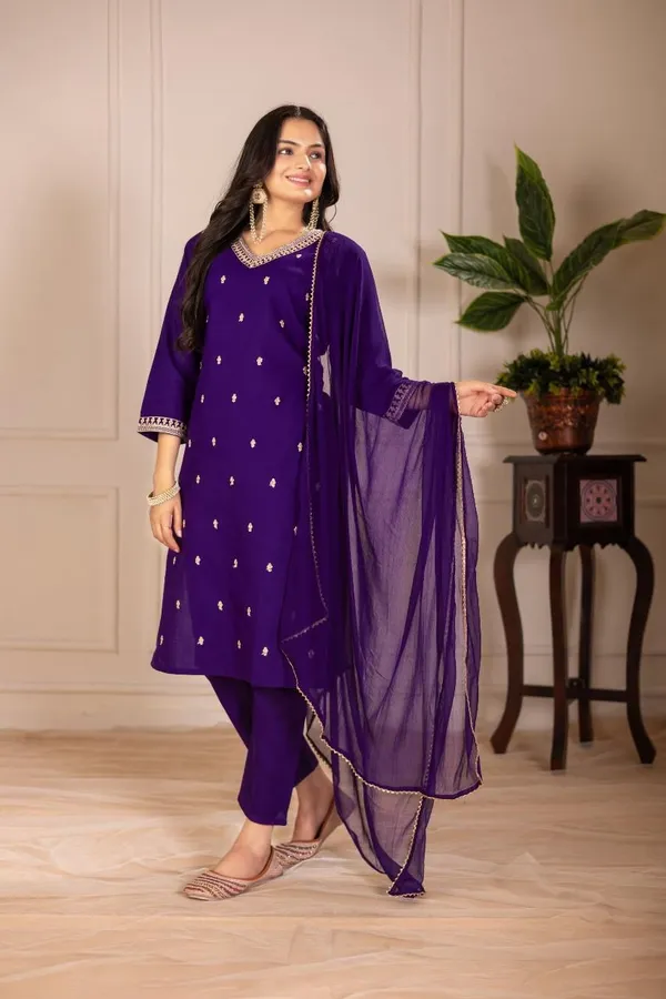 Purple_Embroidered_Straight_Kurta_Set_For_Women