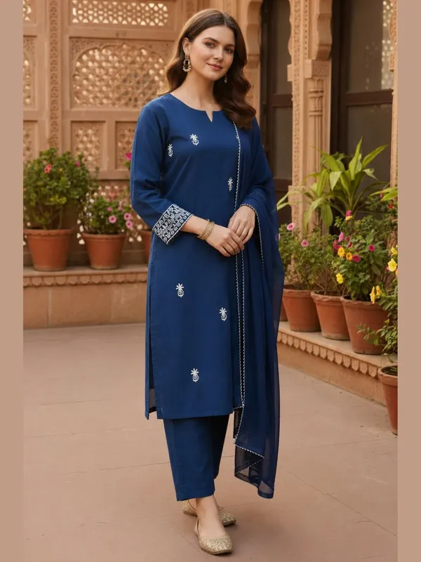 Blue_Embroidered_Straight_Kurta_Set_for_Women