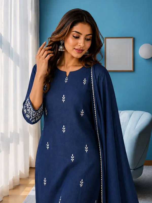 Navy_Blue_Embroidered_Straight_Kurta_Set_for_Women