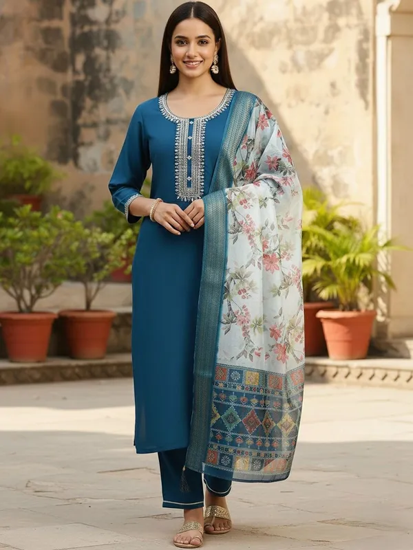 Blue_Straight_Kurta_Set_for_Women