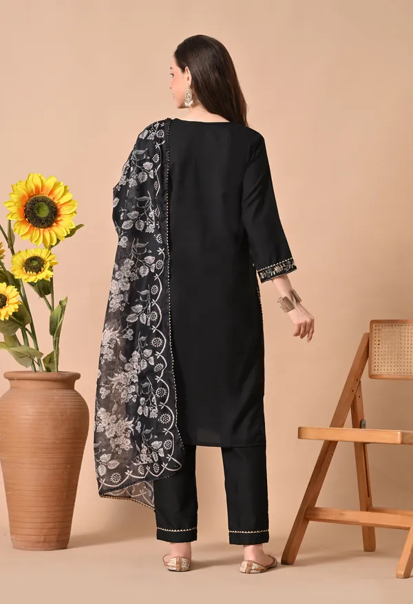 Black_Embroidered_Straight_Kurta_Set_For_Women