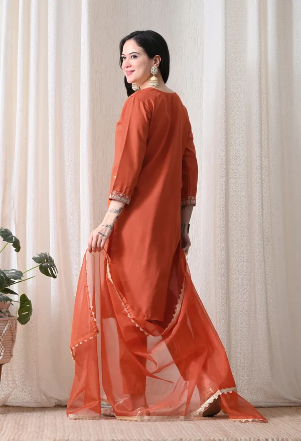 Orange_Embroidered_Ethnic_Suit_Set_for_Women