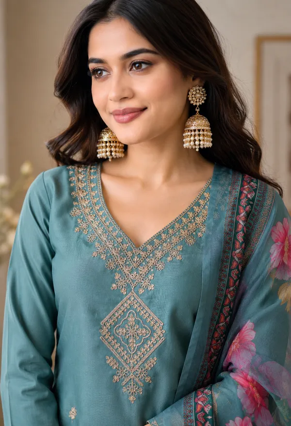Teal_Embroidered_Straight_Kurta_Set_for_Women