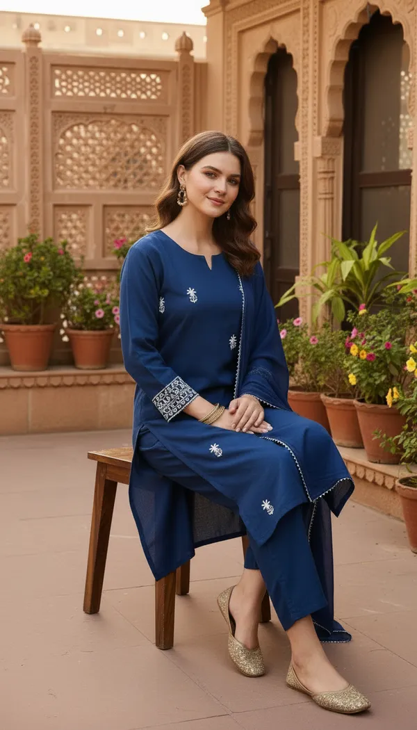 Blue_Embroidered_Kurta_Set_With_Dupatta_For_Women