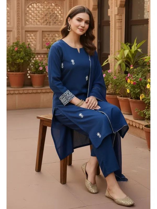Blue_Embroidered_Straight_Kurta_Set_for_Women