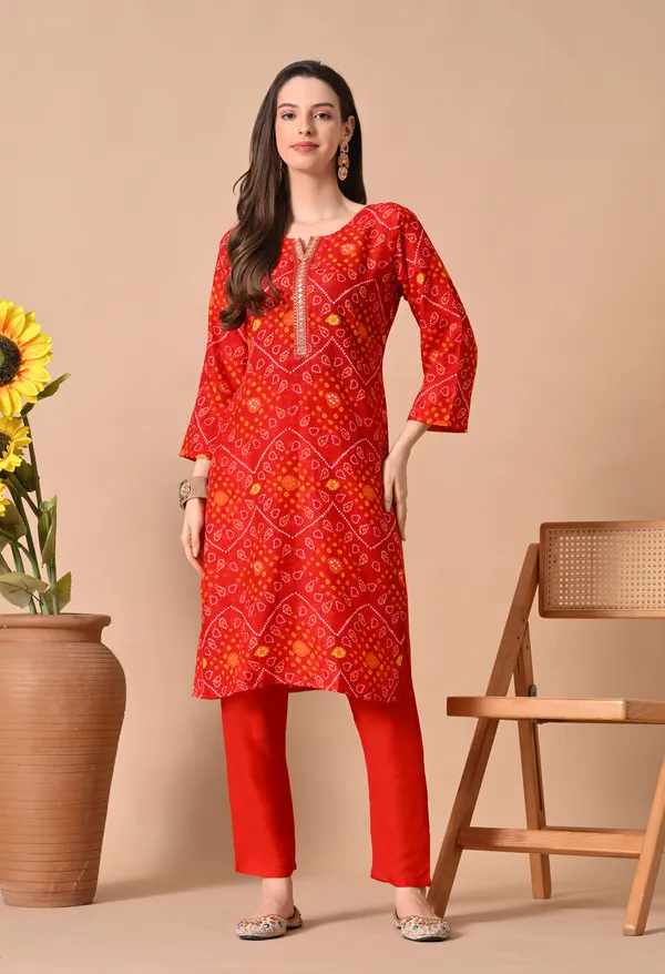 Red_Printed_Kurta_Set_With_Dupatta_For_Women