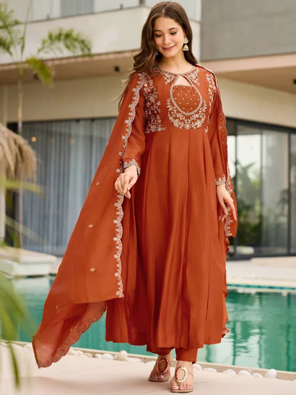 Rust_Embroidered_Anarkali_Suit_Set_for_Women