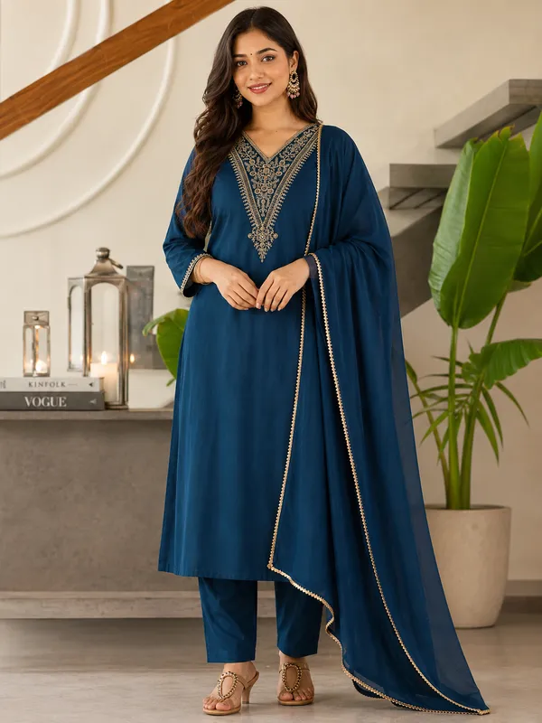Blue_Embroidered_Straight_Kurta_Pant_Dupatta_Set_for_Women