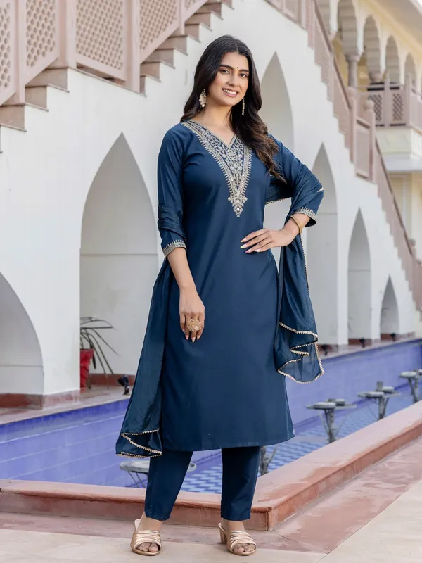 Blue_Embroidered_Straight_Kurta_Pant_Dupatta_Set_for_Women