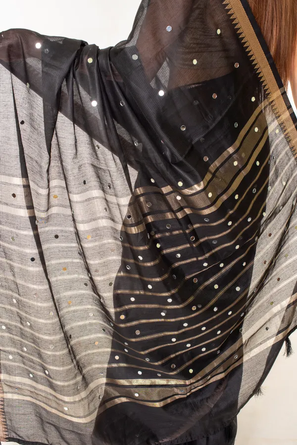 Black_Sheer_Striped_Saree_For_Women