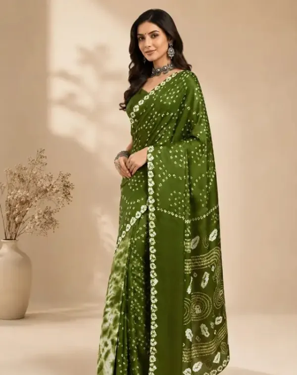 Green_Printed_Saree_For_Women