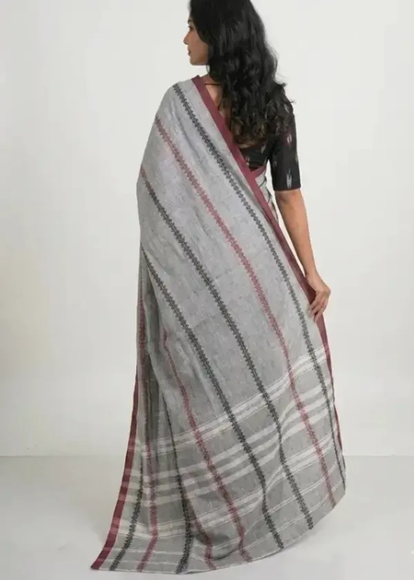 Grey_Cotton_Striped_Saree_for_Women