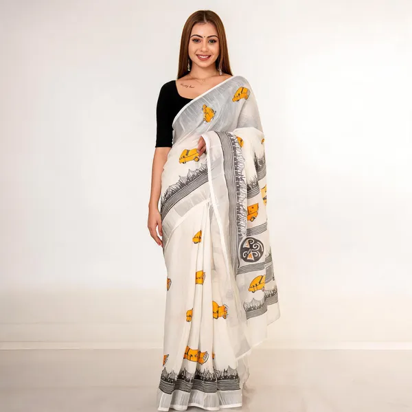 White_Printed_Ethnic_Saree_for_Women
