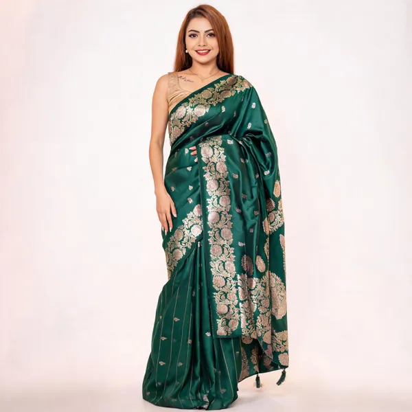 Bottle_Green_Silk_Woven_Saree_for_Women