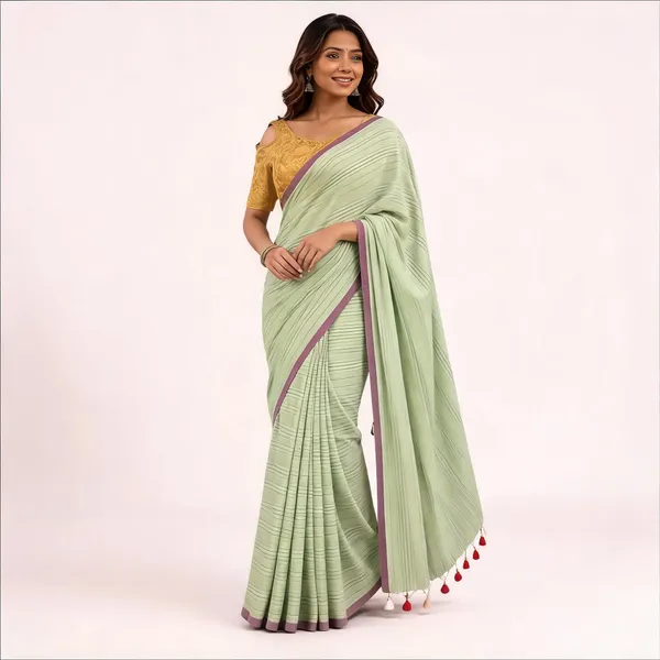 Light_Green_Textured_Traditional_Saree_for_Women