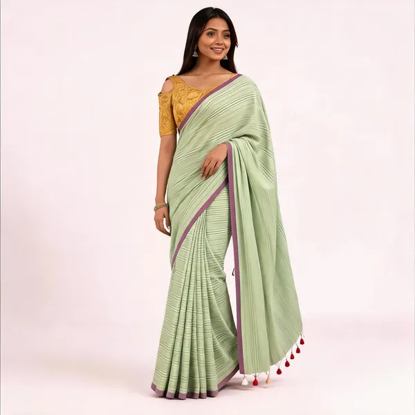 Light_Green_Textured_Traditional_Saree_for_Women