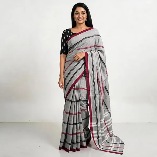 Grey_Cotton_Striped_Saree_for_Women