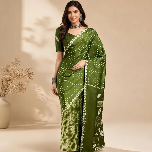 Green_Printed_Saree_For_Women