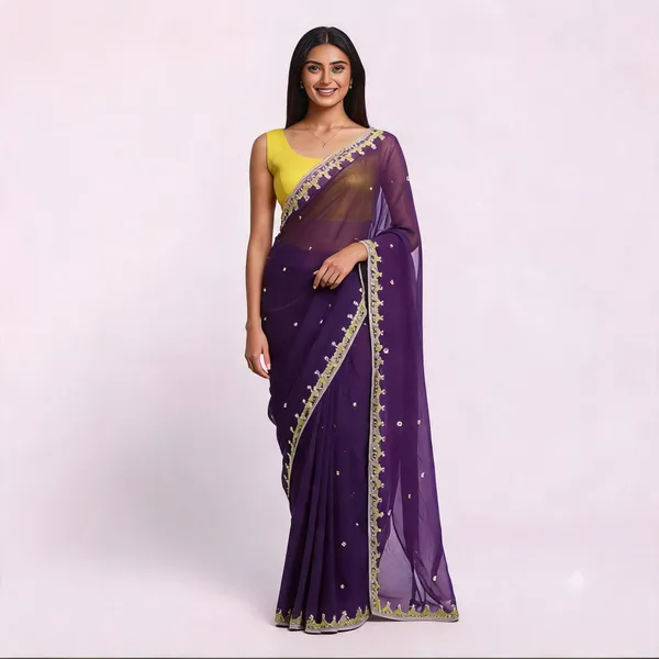 Purple_Georgette_Embroidered_Saree_For_Women