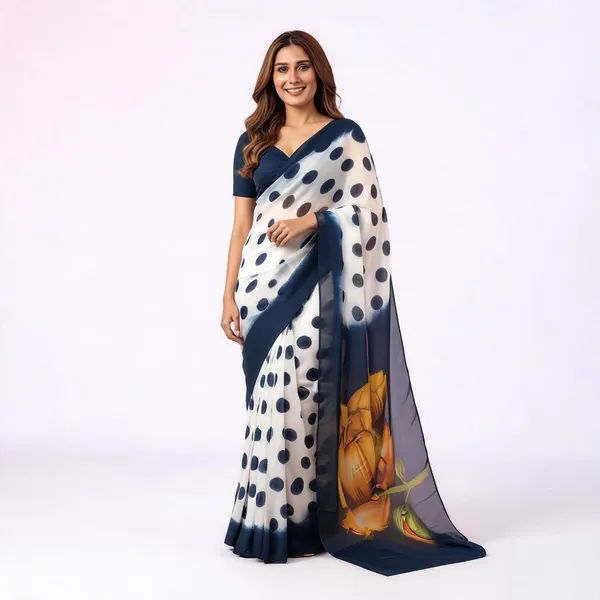 Navy_Blue_And_White_Sheer_Polka_Dot_Saree_for_Women