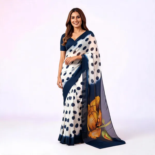 Navy_Blue_And_White_Sheer_Polka_Dot_Saree_for_Women