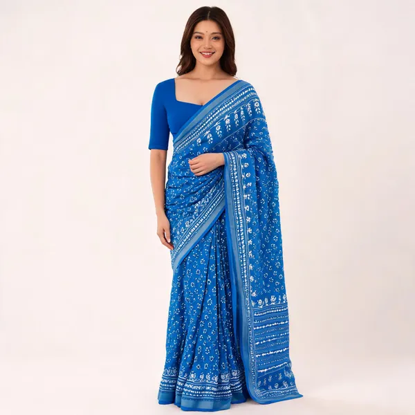 Blue_And_Magenta_Cotton_Saree_for_Women