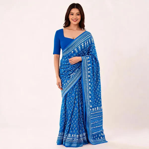 Blue_And_Magenta_Cotton_Saree_for_Women