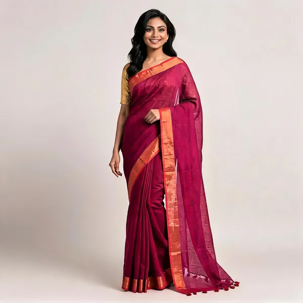 Blue_And_Magenta_Cotton_Saree_for_Women